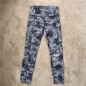 Lululemon Fast And Free 7/8 Leggings Pants in Color Serigraph Starlight  Sz 6